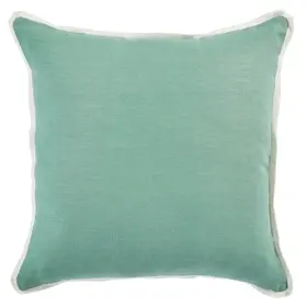 Basic Linen Aqua w/ Oyster Butterfly Flange, 22" x 22"