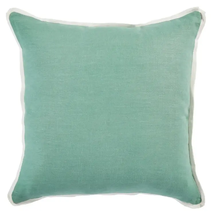 Basic Linen Aqua w/ Oyster Butterfly Flange, 22" x 22"