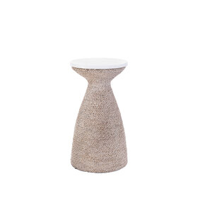 Beyond Borders Pamela Drink Table- White Wash Seagrass