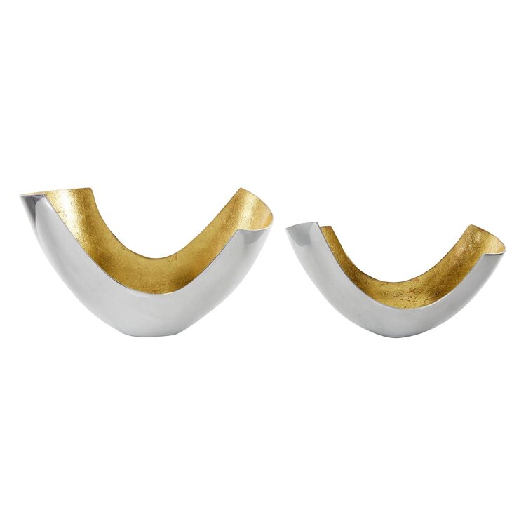 Gold Aluminum Metal Decorative Bowl