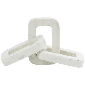 Rectangular White Marble Chain Sculpture
