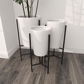 White Metal Indoor/Outdoor Planter