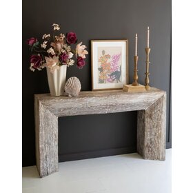 Recycled Whitewashed Wood Console