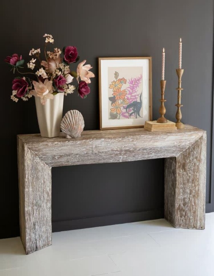 Recycled Whitewashed Wood Console