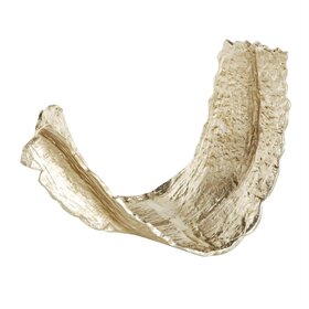 Gold Aluminum Metal Leaf Decorative Bowl