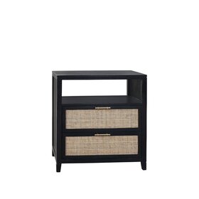 Beyond Borders Ava Cane Nightstand- Black Fox