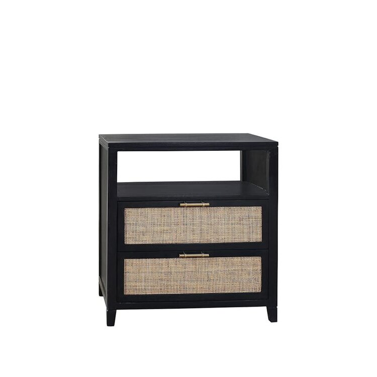 Beyond Borders Ava Cane Nightstand- Black Fox