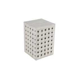 Atelier Home Delray End Table-White Wash Sand Blasted