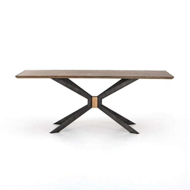 Four Hands 79" Spider Dining Table- Bright Bass Clad