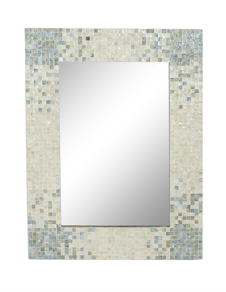 Cream Mother Of Pearl Shell Wall Mirror