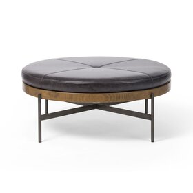 Four Hands Edwyn Large Ottoman- Sonoma Black