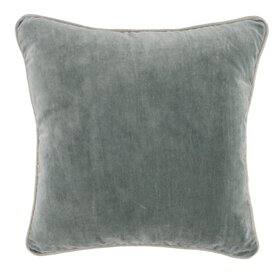 SLD Heirloom Bay Green Velvet Pillow, 18" x 18"