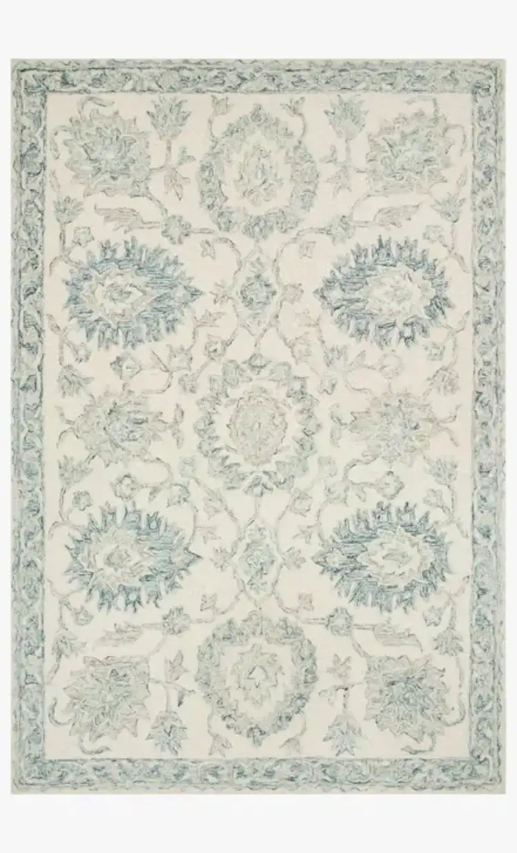 Norabel-NOR-04 Ivory/Blue, 2'6" x 9'9"