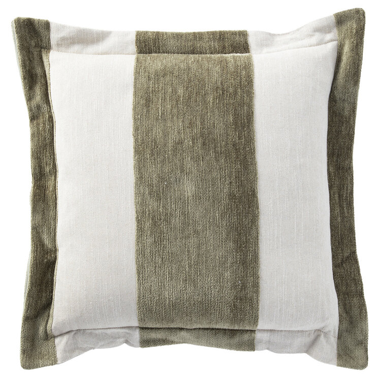 Wide Stripe Chenille Moss Feather, 22" x 22"