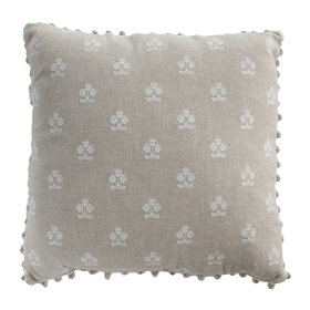 Flower Basket Linen Feather, 22" x 22"