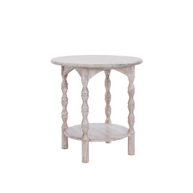 Beyond Borders Colette Side Table- Weathered White