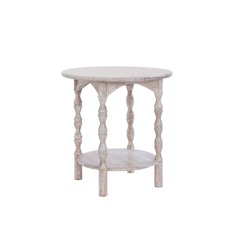 Beyond Borders Colette Side Table- Weathered White