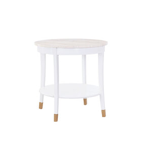 Beyond Borders Lili Side Table- Salty White