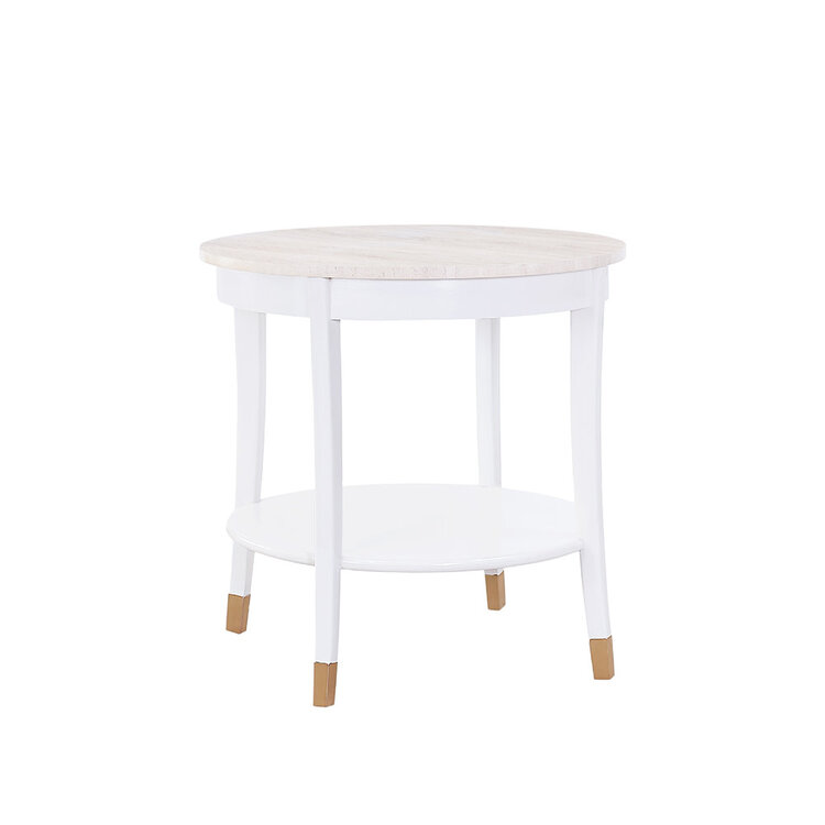 Beyond Borders Lili Side Table- Salty White