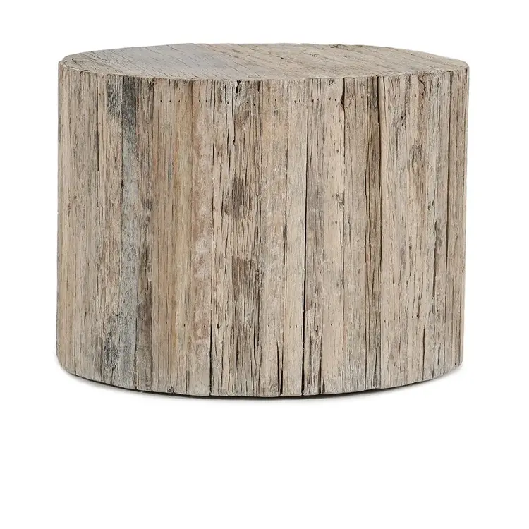 Alta Round Coffee Table w/  Wheels- Bleached White