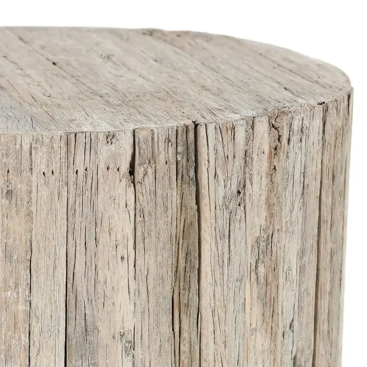 Alta Round Coffee Table w/  Wheels- Bleached White