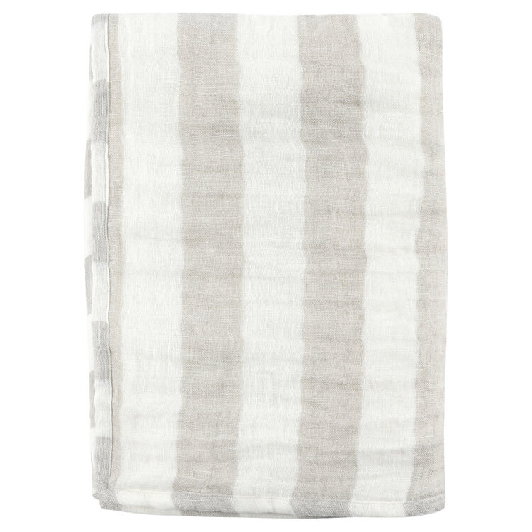 Atwater Ivory/Natural Striped Throw, 50" x 70"
