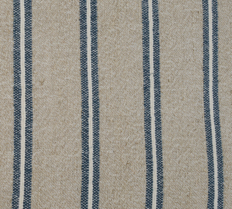 Delgada Striped Natural/Blue Pillow, 26" x 26"