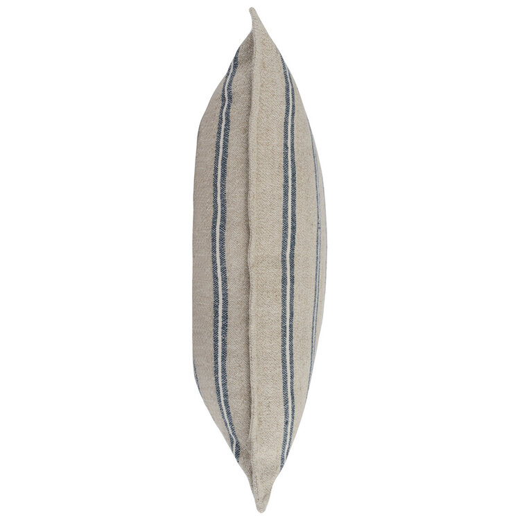 Delgada Striped Natural/Blue Pillow, 26" x 26"