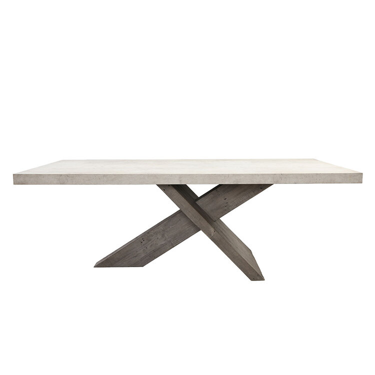 Durant 84" Dining Table Distressed Gray / Antique White