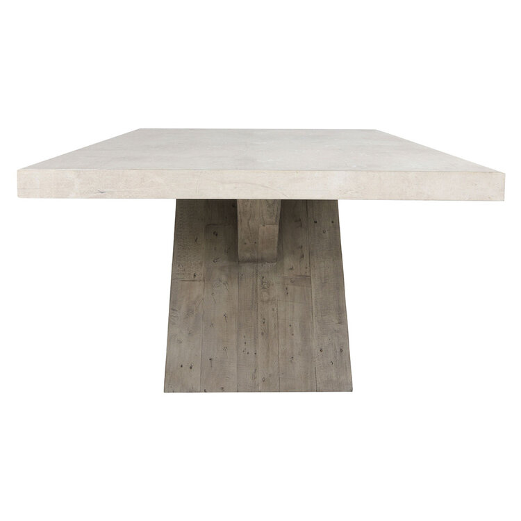 Durant 84" Dining Table Distressed Gray / Antique White