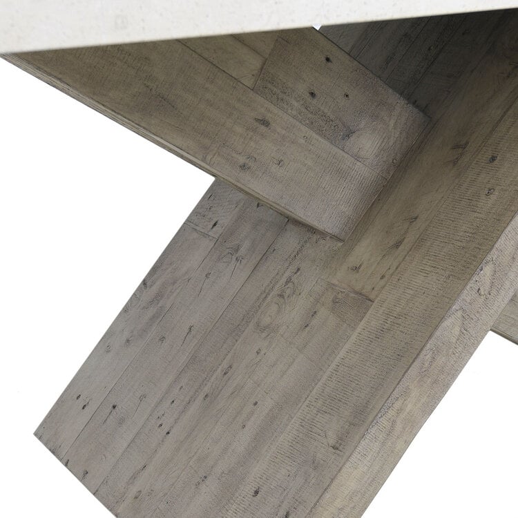 Durant 84" Dining Table Distressed Gray / Antique White