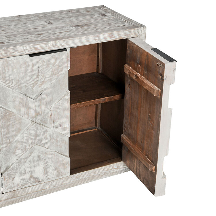 Frederick Reclaimed Pine 6Dr Cabinet- Timeworn Cream