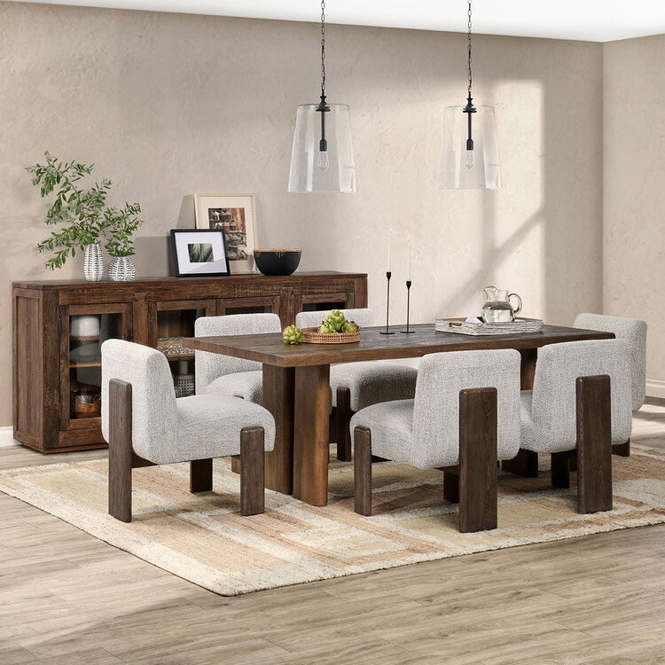 80" Holmes Mango Wood Dining Table- Artisan Brown