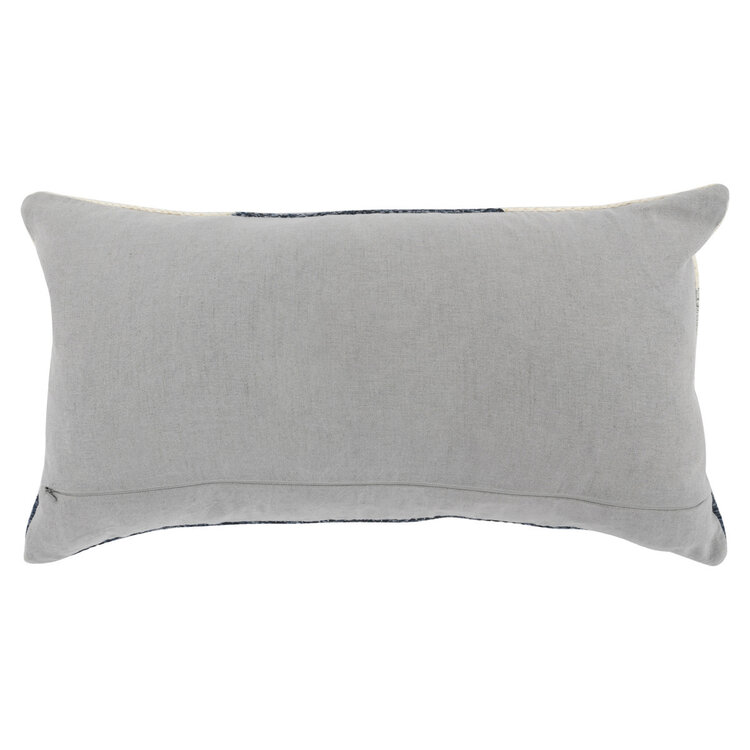 Kass Night Blue/Gray Pillow, 14" x 26"