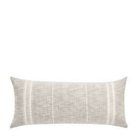 Ria Lumbar Natural/Ivory Striped Pillow, 16" x 36"