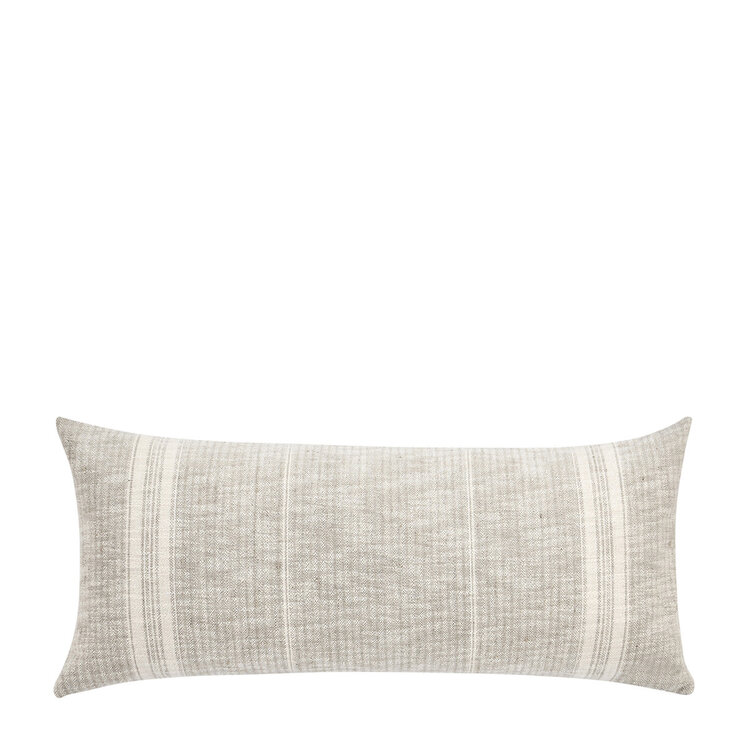 Ria Lumbar Natural/Ivory Striped Pillow, 16" x 36"