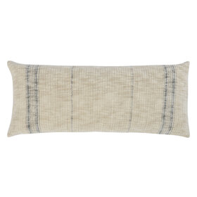 Ria Natural/Black Striped Pillow, 16" x 36"