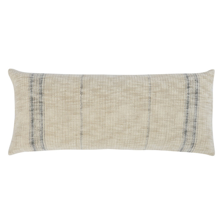 Ria Natural/Black Striped Pillow, 16" x 36"