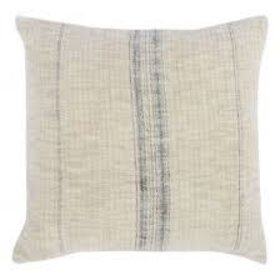 Ria Natural/Black Striped Pillow,  22" x 22"