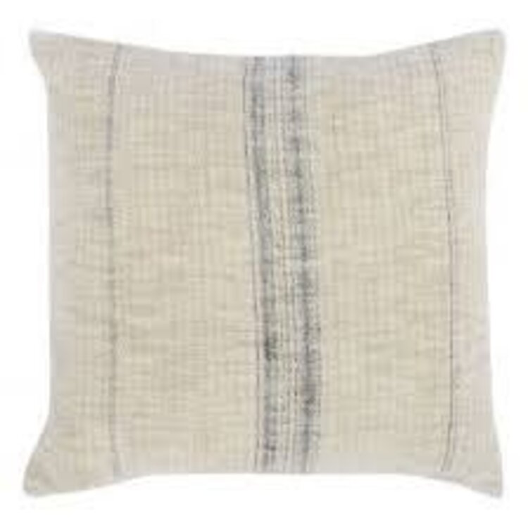 Ria Natural/Black Striped Pillow,  22" x 22"