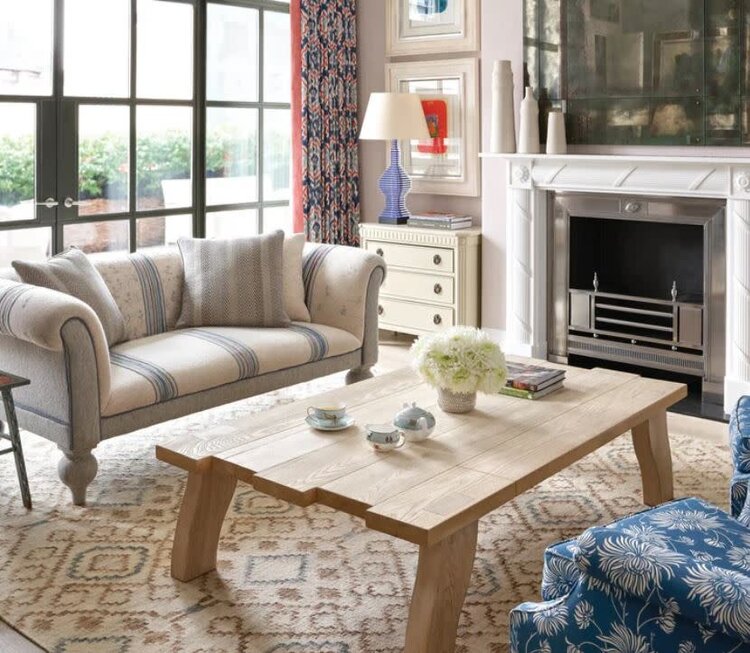 Jelly Roll Sky Handwoven Wool Rug, 2' x 3'