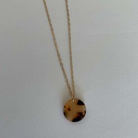 Tortoise Necklace Disc- Large