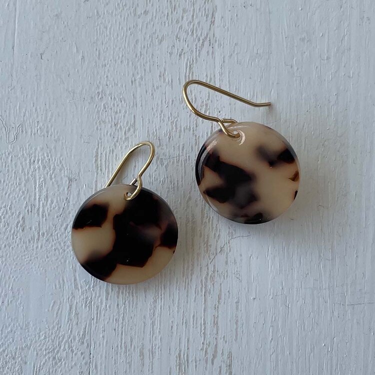 Tortoise Earrings Disc- Large