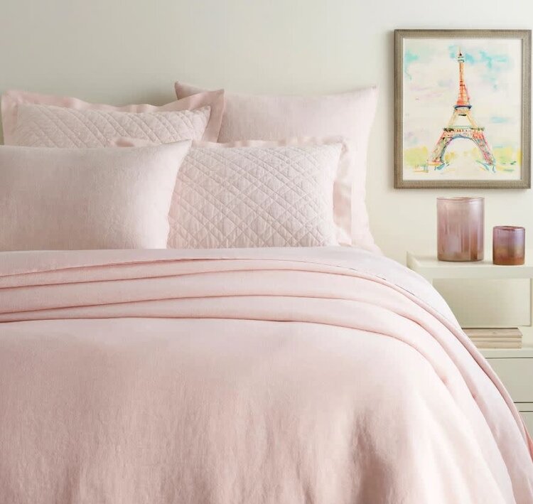 Lush Linen Duvet Cover, Slipper Pink Full/Queen