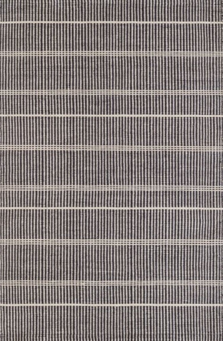 Samson Black Handwoven Indoor / Outdoor Rug, 6" x 9"
