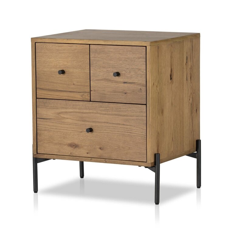 Four Hands Eaton Nightstand- Amber Oak Resin