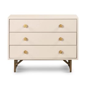 Four Hands Van Rectangular Nightstand- Matte Alabaster