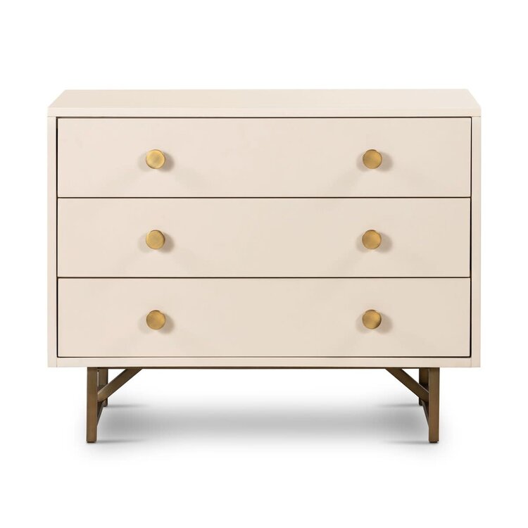 Four Hands Van Rectangular Nightstand- Matte Alabaster