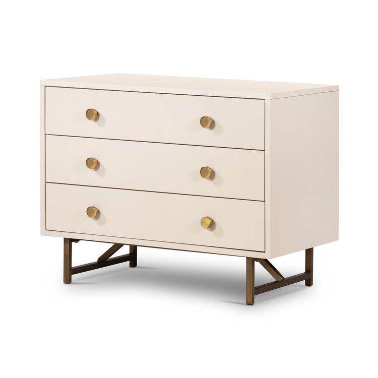 Four Hands Van Rectangular Nightstand- Matte Alabaster