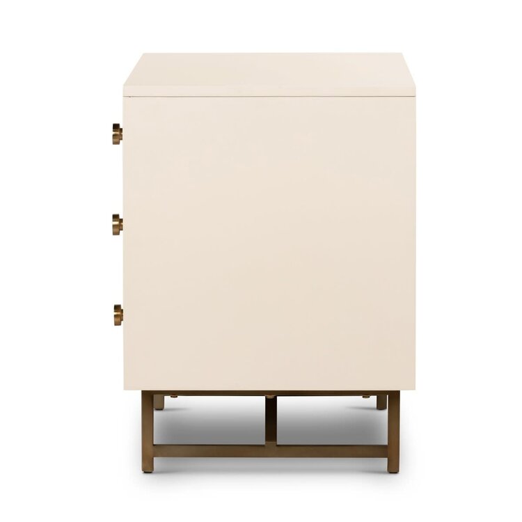 Four Hands Van Rectangular Nightstand- Matte Alabaster